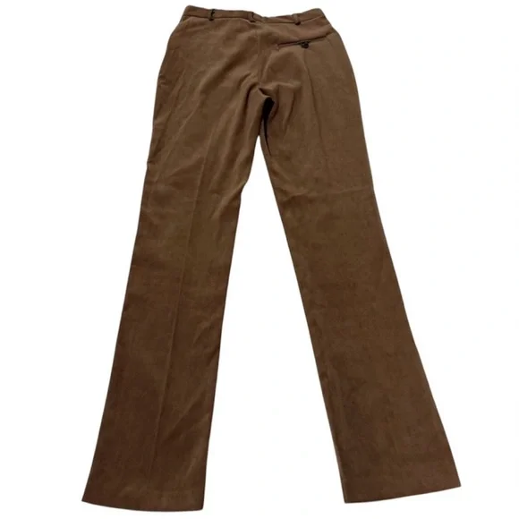 Vintage Anthropologie Women’s Brown Faux Suede High Rise Flare Pants Size 2 - Picture 4 of 10